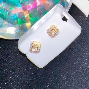 Gold over 925 Silver MOISSANITE Stud Earrings